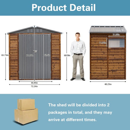 US Local 4x6FT Iron-Wood Combination Tool Shed  A Perfect Blend Of Nature And Functionality