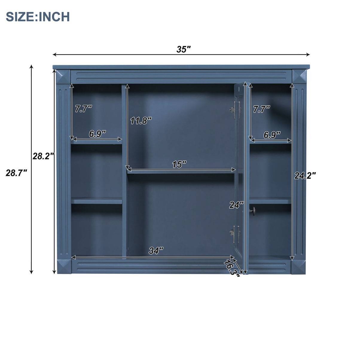 US Local Wall Mounted Bathroom Storage Cabinet Modern Wall Cabinet With Mirror Mirror Cabinet