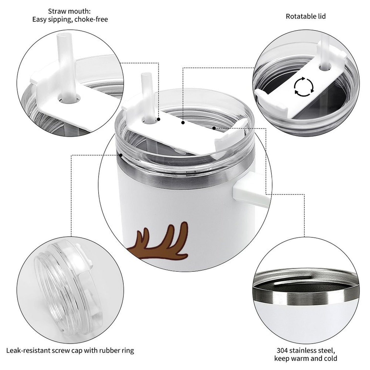 PHDT00308 POD US Local Tumbler 40 oz Large Capacity Car Cup Christmas Santa Claus UFO