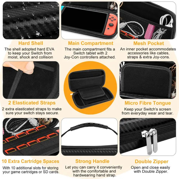 US Local Portable Carry Case For Nintendo Switch Console Protective Hard EVA Case Shell Pouch