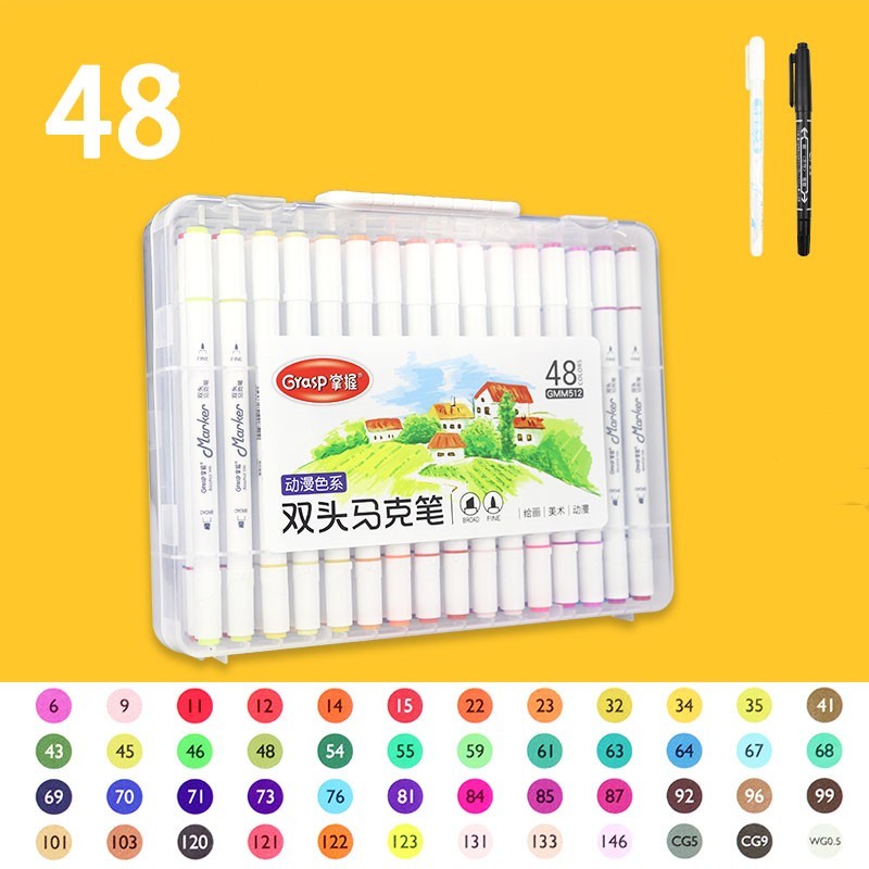 US Local Master Double-headed Marker Art Brush Painting Set Oily 48-color Animation Hand-painting