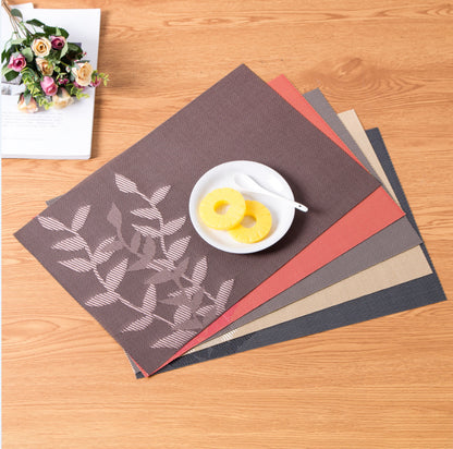PVC Western-style Placemat Water Plants Leaves Insulation Placemat