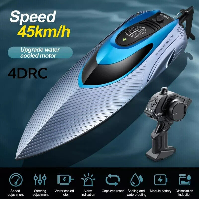 US Local 4DRC S3 45km H Remote Control Boat Kids Toy WATER-COOLED High Speed RC Ship US