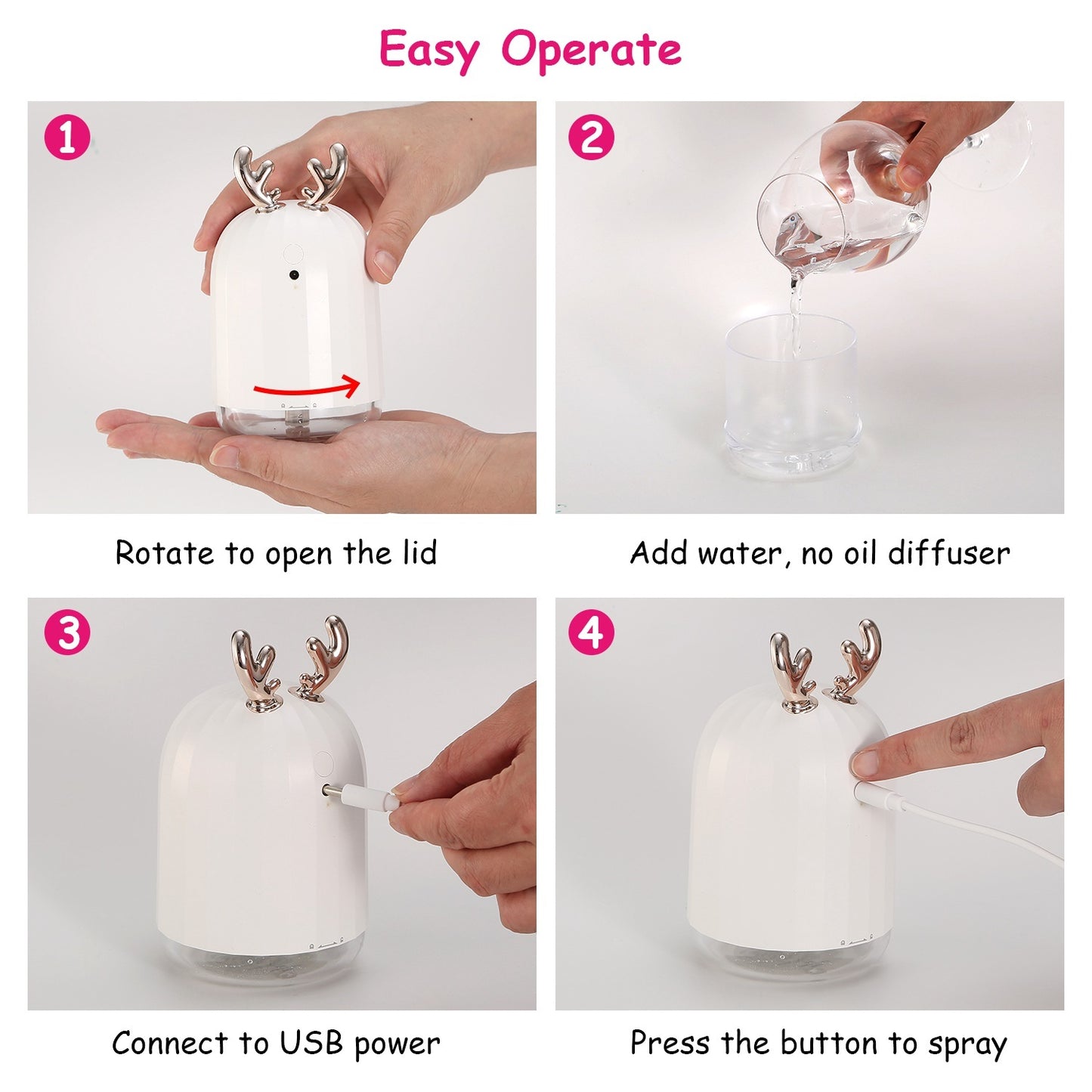 US Local 1Pc 220ml Cool Mist Humidifier Ultrasonic Air Diffuser Atomizer With 7 Color Breathing Lights Auto Off Office Home Yoga