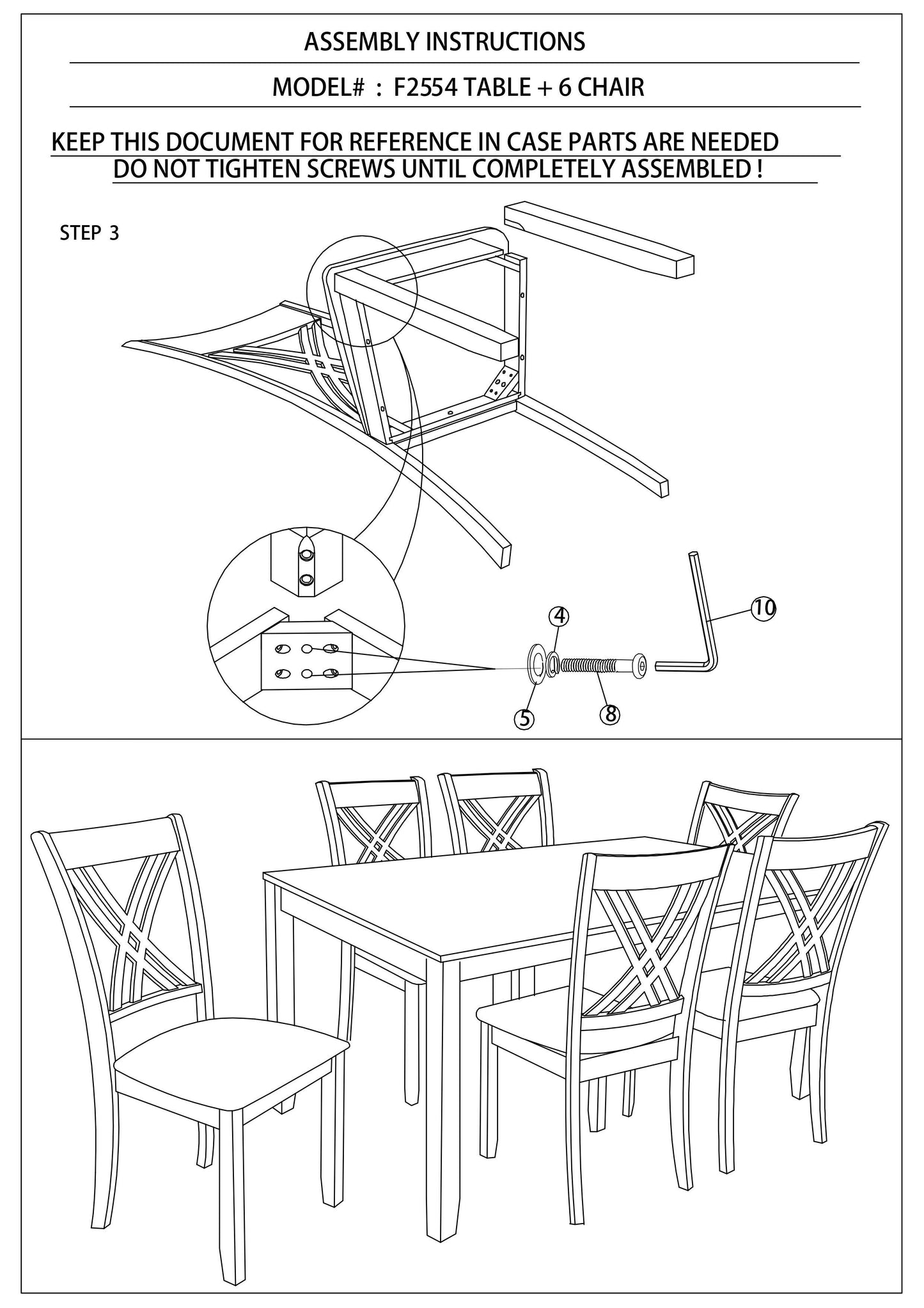 US Local 7pcs Dining Set Dining Table 6 Side Chairs Clean Espresso Finish Cushion Seats X Design Back Chairs