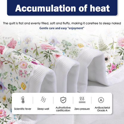 US Local Red Floral Quilt 3 Pieces Microfiber Quilt Sets Lightweight Bedspreads Botanical Coverlets Quilt Bedding Set All Season Quilts Twin Full Queen King Size