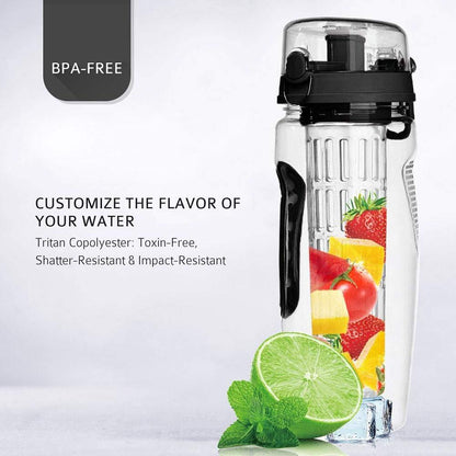 US Local 32Oz Fruit Infusing Infuser Water Bottle Water Fruit Bottle BPA Free Plastic Sport Fruit Infuser Water Bottles With Infuser Juice Shaker Drink Bottle Of Water