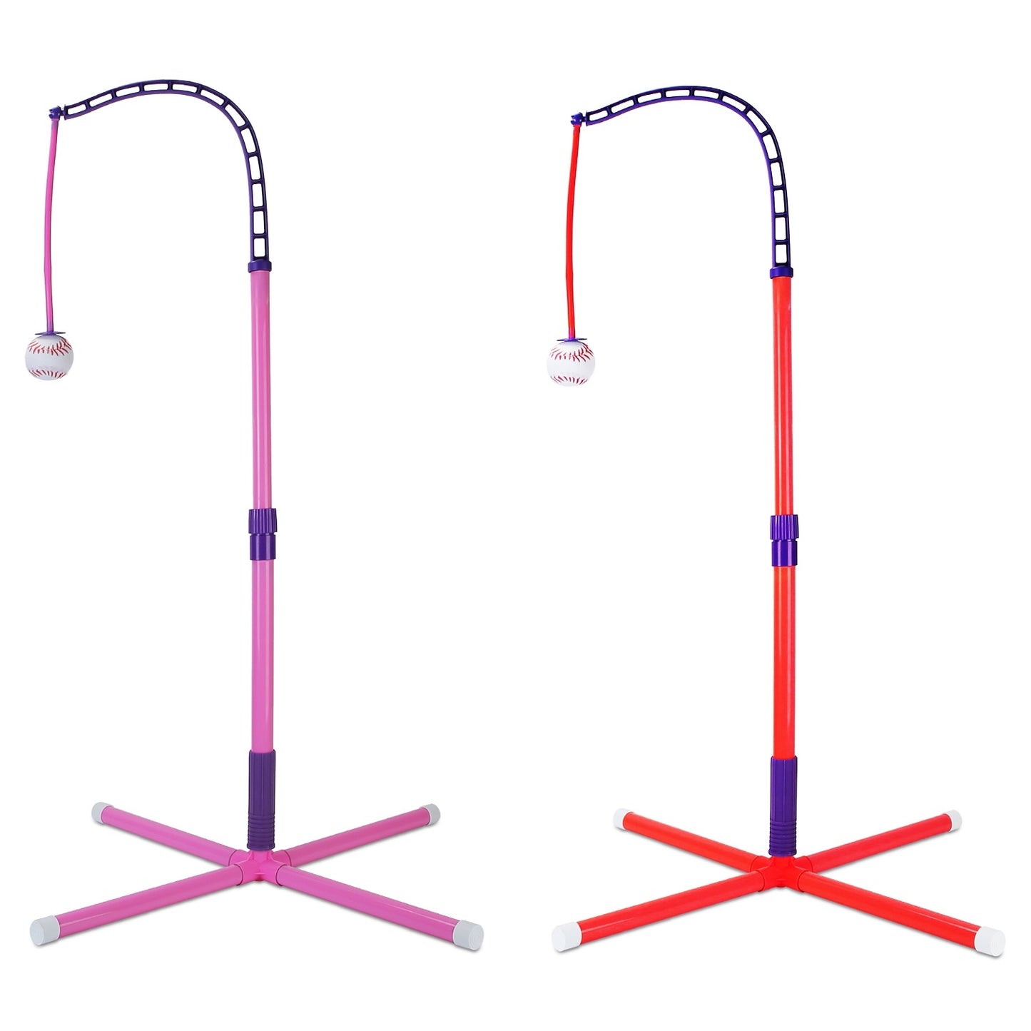 US Local 1Set 3 In 1 Baseball Toy Set For 3 To 5Years Old Kids And Toddlers Includes Tee Ball Stand Hanging Tee Automatic Ball Launcher With Adjustable Height For Indoor Outdoor Play Perfect Gift