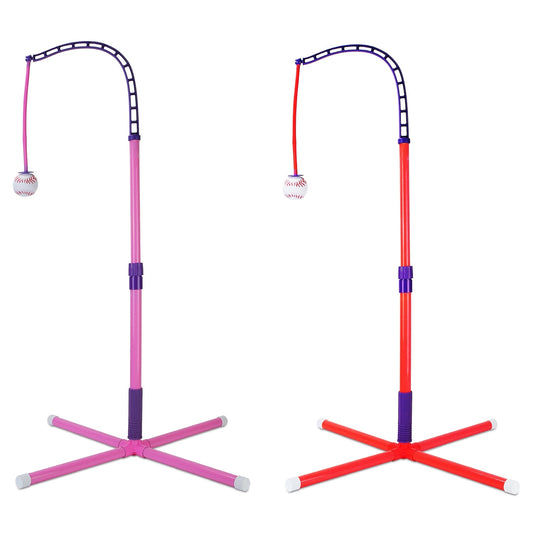 US Local 1Set 3 In 1 Baseball Toy Set For 3 To 5Years Old Kids And Toddlers Includes Tee Ball Stand Hanging Tee Automatic Ball Launcher With Adjustable Height For Indoor Outdoor Play Perfect Gift