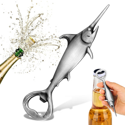 US Local Creative Swordfish Handle Metal Beer Bottle Openers Kitchen Bar Accessories Tools Beer Gifts Beer Openors Kitchen Gadgets