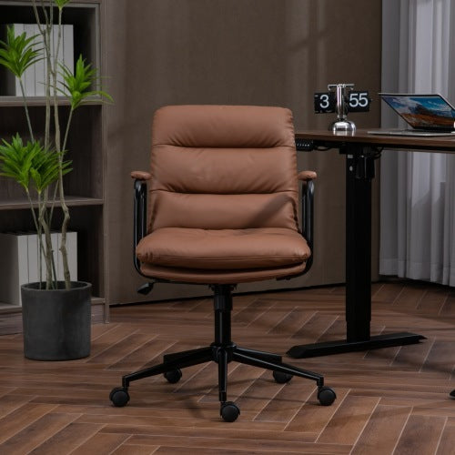 US Local Medium Backrest Home Desk Work Chair With Wheels And Arms