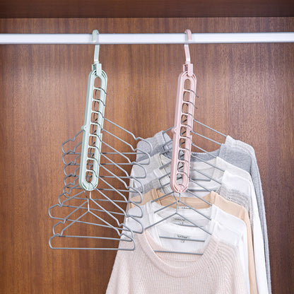 9-hole Clothes Hanger Organizer Space Saving Hanger Multi-function Folding Magic Hangers Drying Racks Scarf Clothes Storage