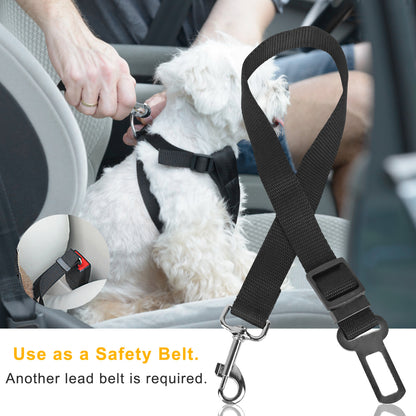 US Local 2Pcs Pet Dog Seat Belt Leash Adjustable Pet Dog Cat Safety Leads Harness Car Vehicle Nylon Fabric Seatbelt Strap