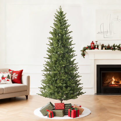 US Local Aspen Slim Fir 7.5ft Christmas Tree Pre-Lit Artificial With 4,570 Branch Tips & 1,555 Low-Voltage Warm LED Lights, Foldable Stand & Realistic Flame-Resistant Branches