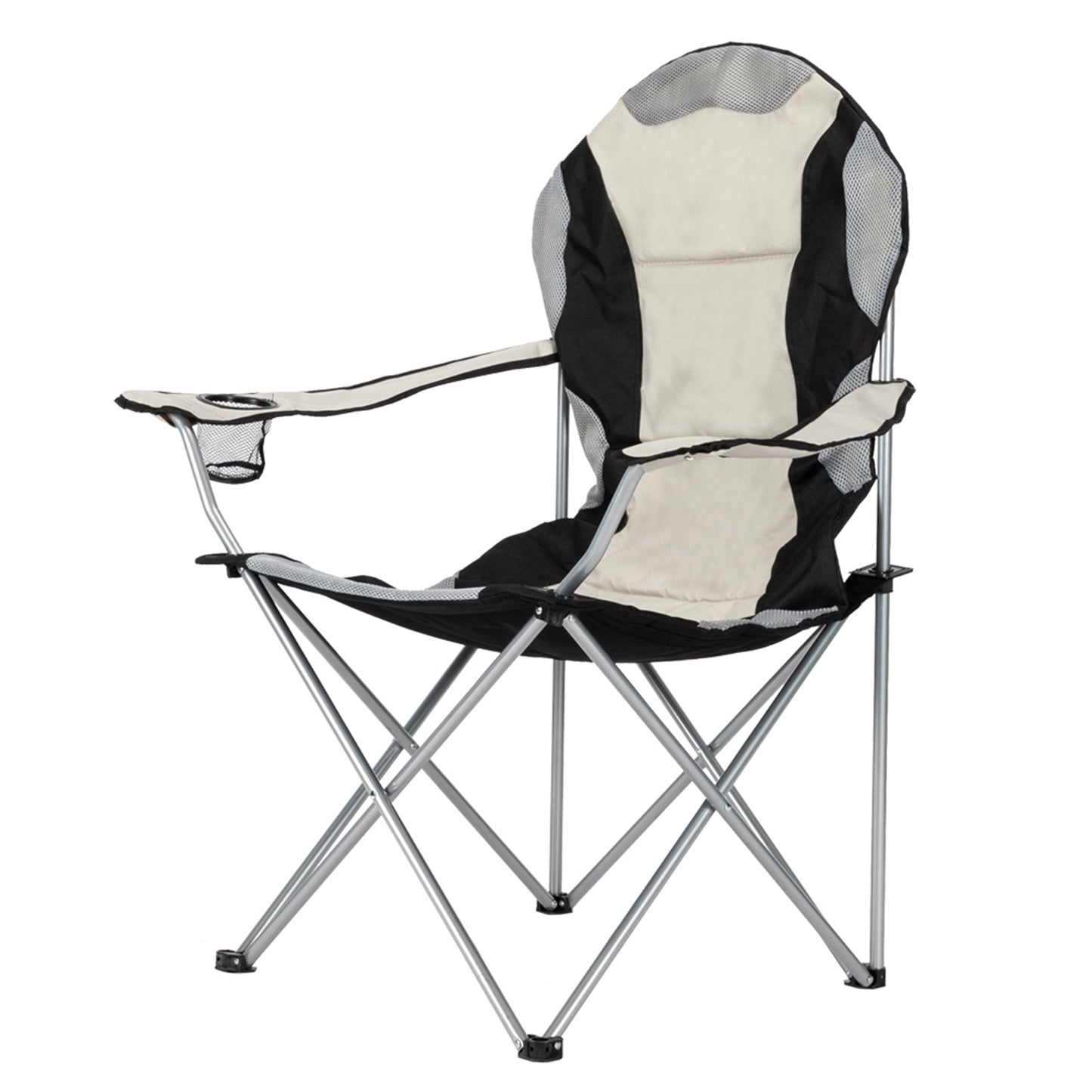 US Local Camping Chair, Grey Iron Frame, Off-white