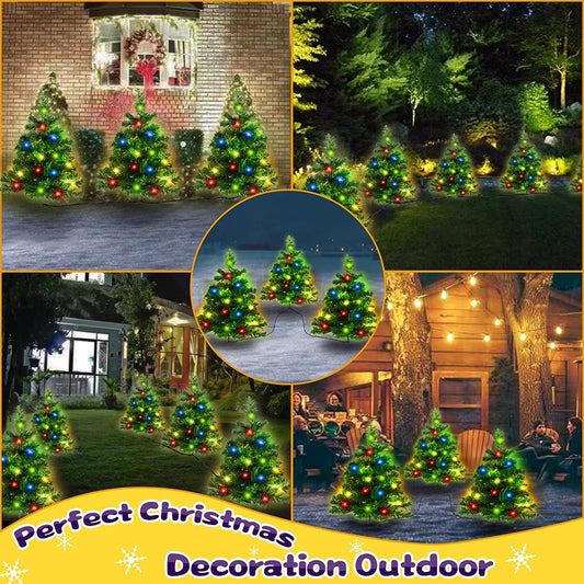US Local 2,4,6 Pack Solar Christmas Tree Solar Powered Trail Multicolor LED Light Christmas Tree