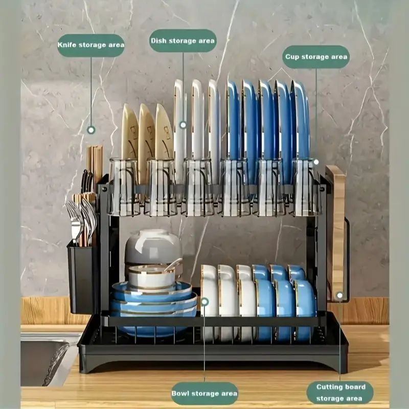 US Local Kitchen Double Drain Rack