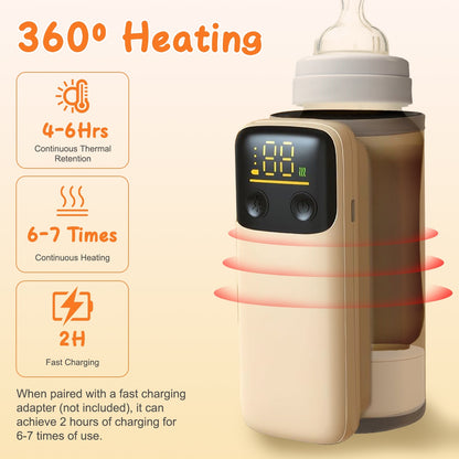 US Local 1 Pc Portable Bottle Warmer With Night Light On The Go Baby Milk Warmer Milk Formula Warmer For Home Travel With 6 Heating Levels