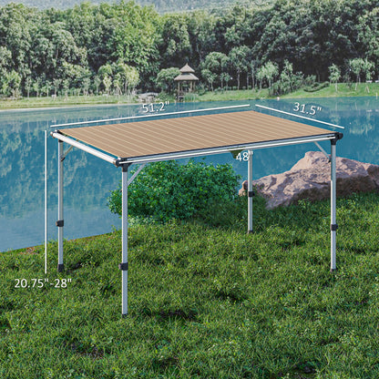 US Local Folding Camping Table, Adjustable Height Aluminum Table, Portable Camping Table For Picnic, Beach, BBQ