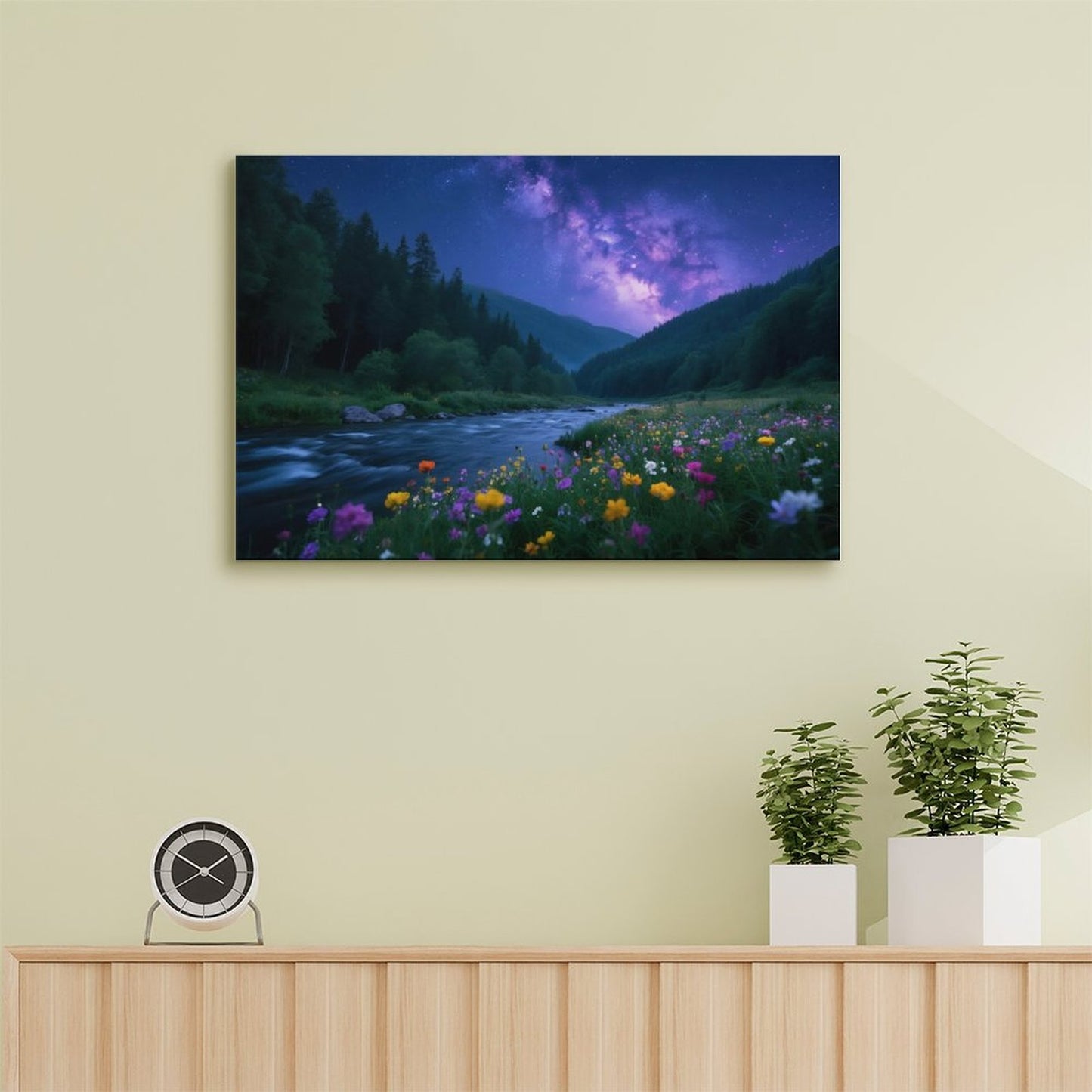 Decorative Interior Frame Painting Mountain-river-starry-summer-7
