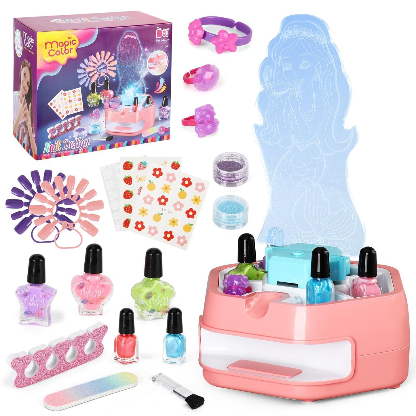 US Local Kids Makeup And Nail Art Spray Set Toys Creative Playtime Fun Kids Fun Nail Art Perfect Holiday Gift