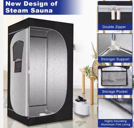 US Local USA Warehouse Free Shipping Home Use Portable Sauna Tent With 2.6L Steamer Foldable Full-Body Sauna Portable Steam Sauna