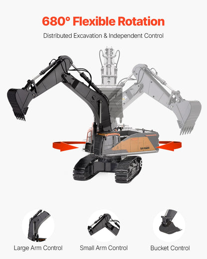 US Local Remote Control Excavator Toy 22 Channel 1:14 Scale RC Excavator Digger For Kids