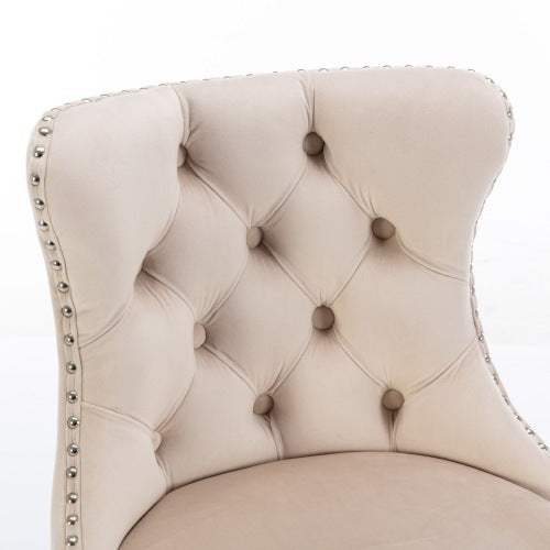 US Local Swivel Velvet Barstools Adjusatble Seat Height From 25-33 Inch Beige,Set Of 2