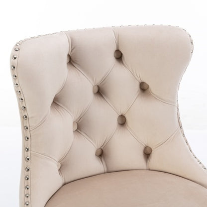 US Local Swivel Velvet Barstools Adjusatble Seat Height From 25-33 Inch Beige,Set Of 2