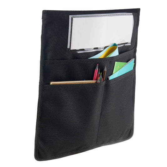 US Local Chair Pockets For Classroom 24 Pack Seat Pocket With Name Tag Black