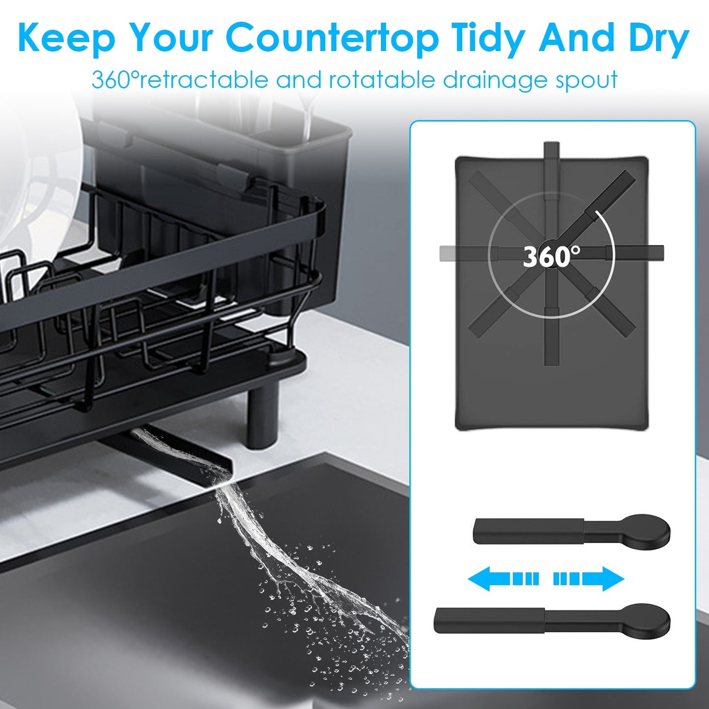 US Local 1 Pc Dish Drying Rack Drain Board Utensil Holder Organizer Drainer Tableware Organizer Kitchen Countertop Storage Shelf