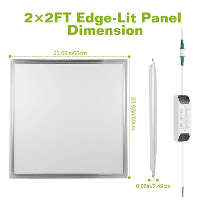 US Local LED Panel Light 5800LM 7000K Ceiling Lighting 150W Equivalent LED Troffer Recessed Edge-Lit