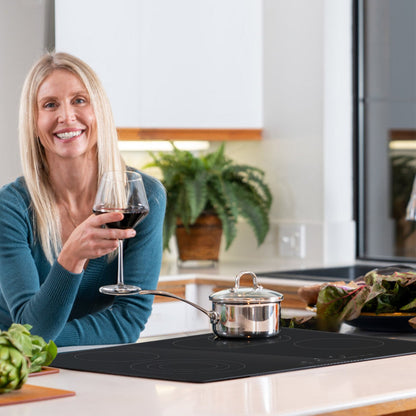 US Local Built In Electric Stove Top, 30.3 X 20.5 Inch 4 Burners, 240V Glass Radiant Cooktop With Sensor Touch Control, Timer & Child Lock Included, 9 Power Levels For Simmer Steam Slow Cook Fry