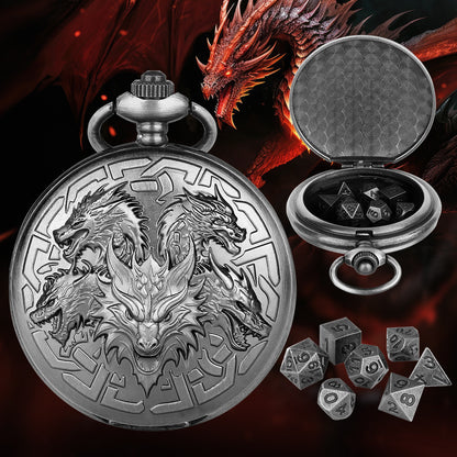US Local Retro Creative Pocket Watch Shaped Tabletop Game Dice Set -7PCS Metal Polyhedral Dice, Steampunk Style Portable DND Dice Set, Exquisite Metal Craftsmanship, Adding Unique Charm To Tabletop Games