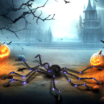 US Local HOMCOM 3.25 Outdoor Halloween Decoration, Light-up Oversized Spider Halloween Prop With Light Up Bendable Legs