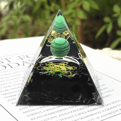 Crystal Ball Gravel Pyramid Artwork Resin