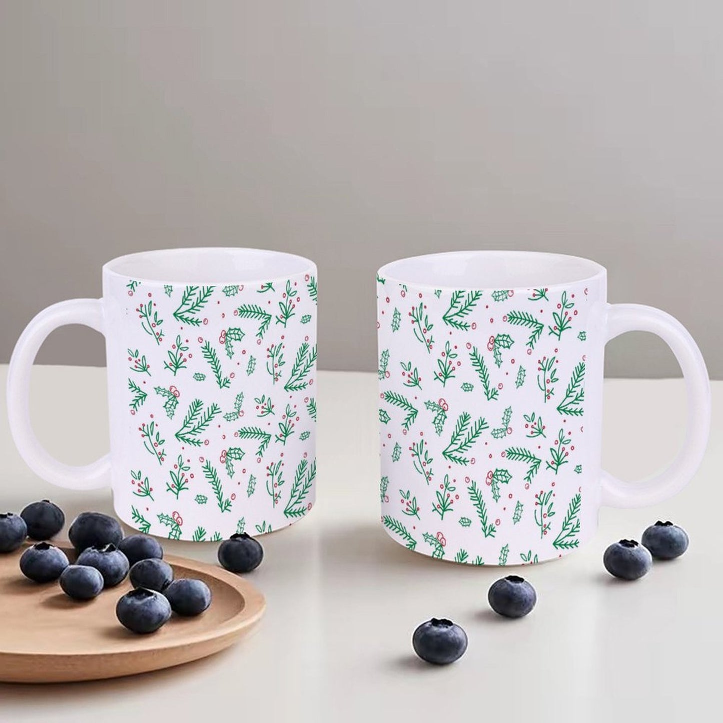 POD US Local White mug with full print, Christmas Green 0073
