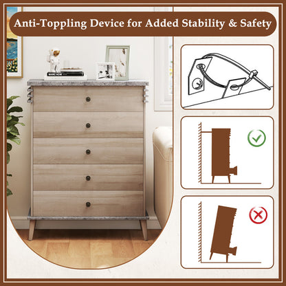 US Local Farmhouse Chest Dresser Of Drawers Tall Storage Organizer