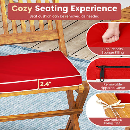 US Local Outdoor Folding Chairs With Seat Cushions Set Of 2