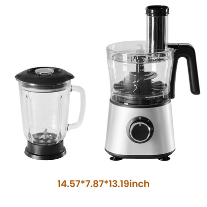 US Local 300W Food Processor With Blender & Dough Tool, 2 Speeds, Sharp Blades, Safety Lock -1.5L Glass Jar