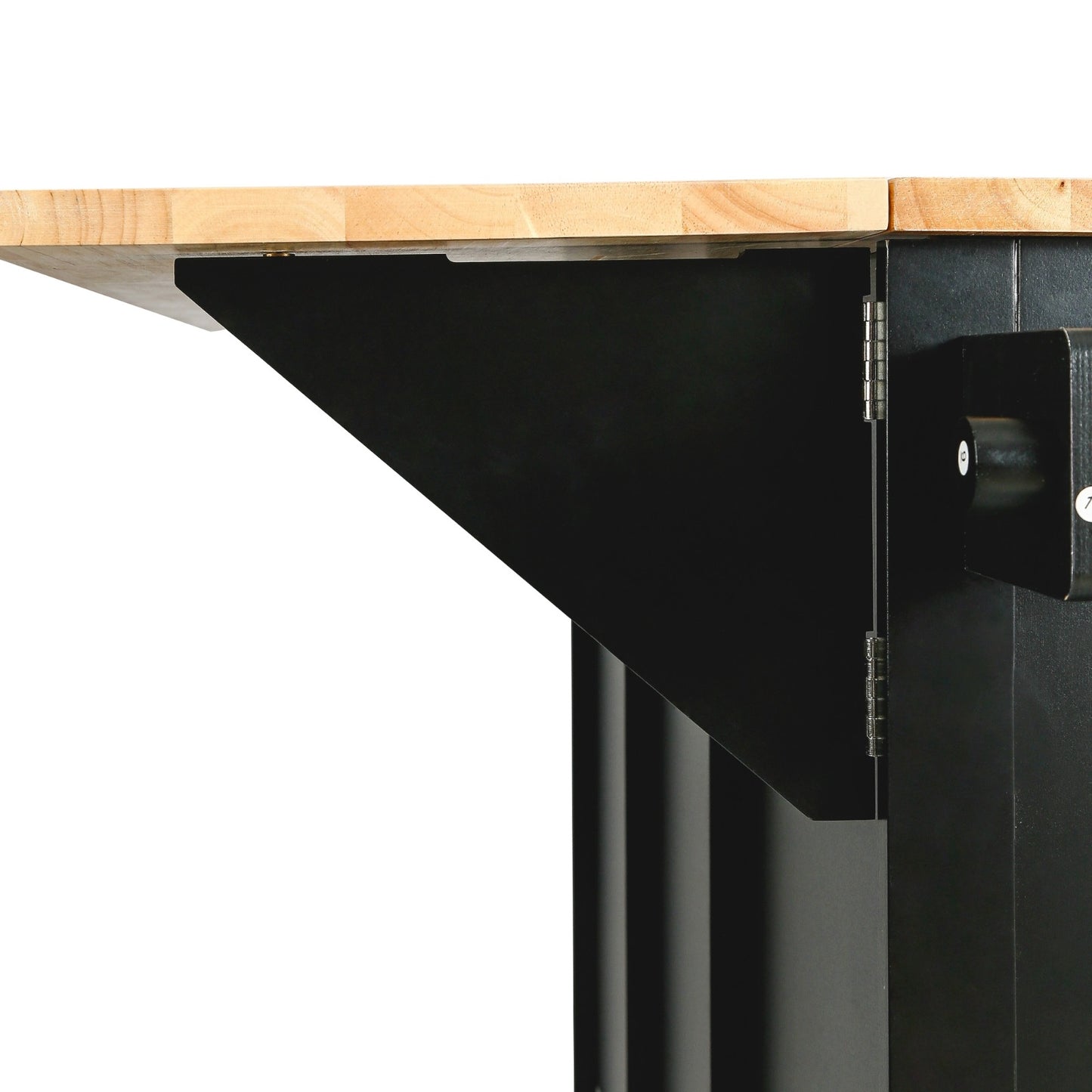 US Local Kitchen Cart With Rubberwood Drop-Leaf Top, Cabinet Door, Storage Racks