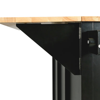 US Local Kitchen Cart With Rubberwood Drop-Leaf Top, Cabinet Door, Storage Racks