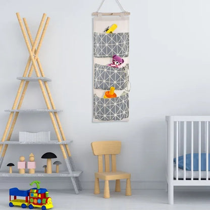 US Local Wall Mounted Storage Bag Door Closet Hanging Storage Bag Organizer Waterproof 3 Pockets Pouch
