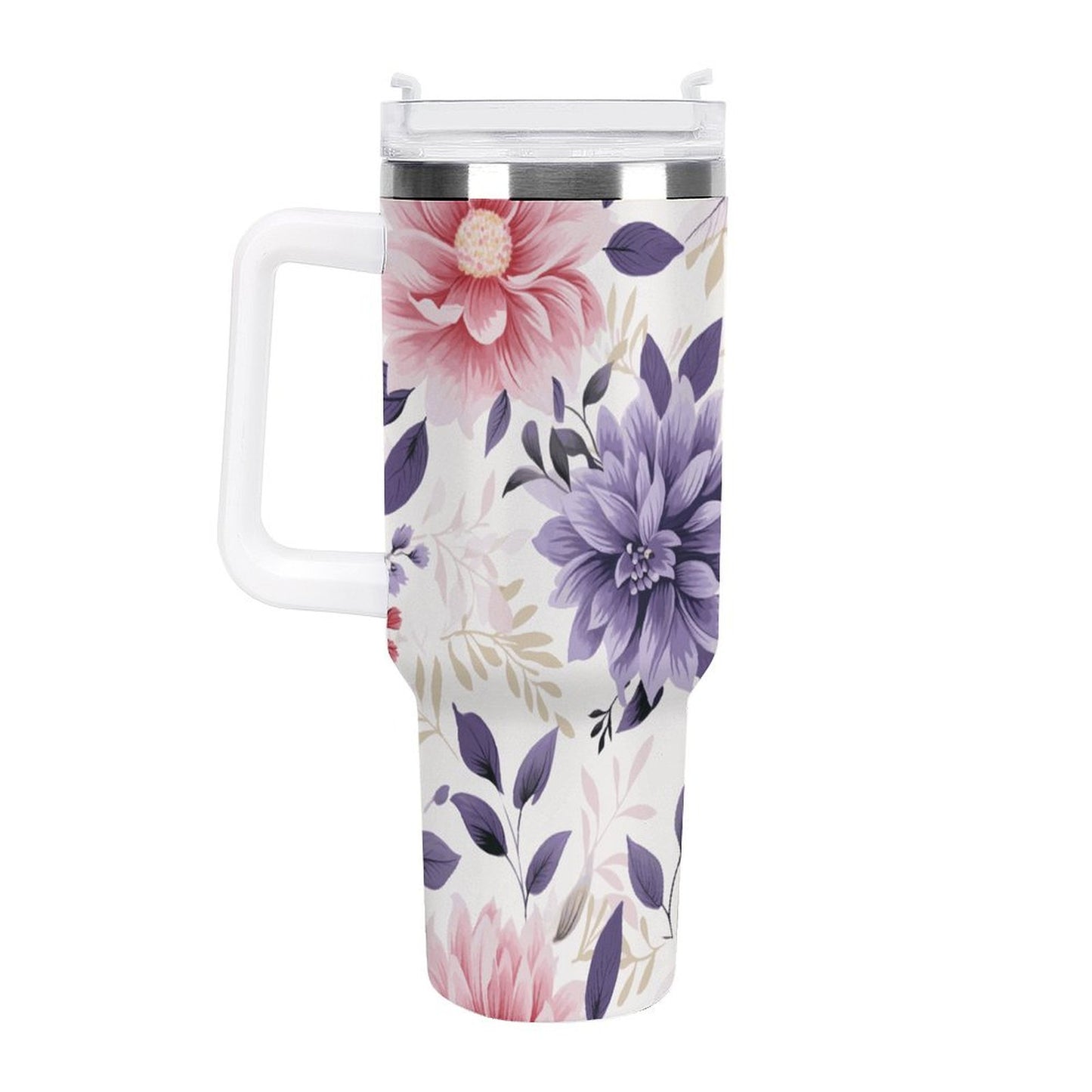PHDT00434 POD US Local Tumbler 40 oz Large Capacity Car Cup Plain, Chinoiserie, Flower