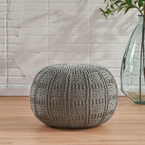 US Local Yuny Knitted Cotton 20 X 20 Round Pouf