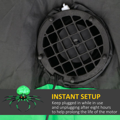 US Local HOMCOM 6 Halloween Inflatable Outdoor Decoration Spider, Blow Up LED Yard Decor For Garden, Lawn, Party, Holiday, Waterproof