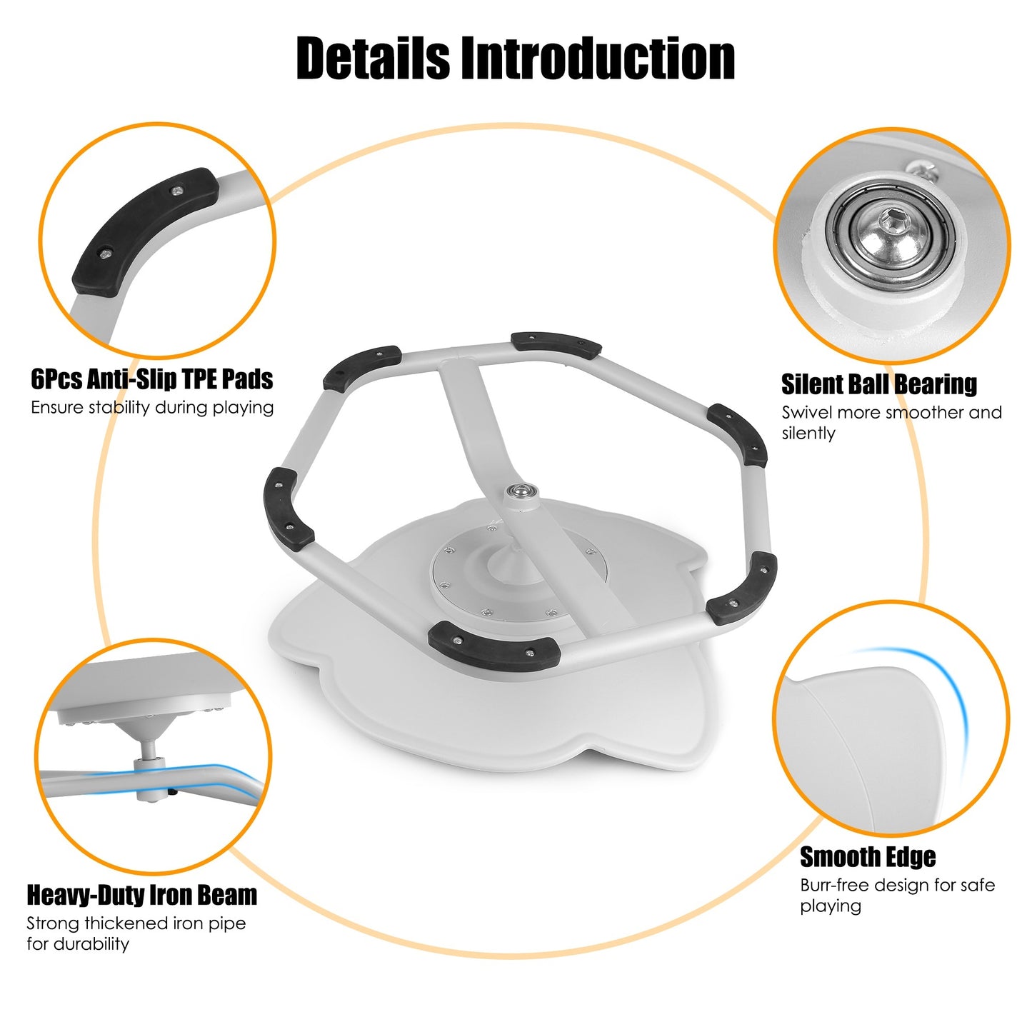 US Local 1Pc Kids Spinning Chair Autism Sensory Swivel Chair Balancing Seat Toy Rotation Chair For Autistic Kids Train Body Coordination Relieve Motion Sickness For Over 3 Years Old Kids