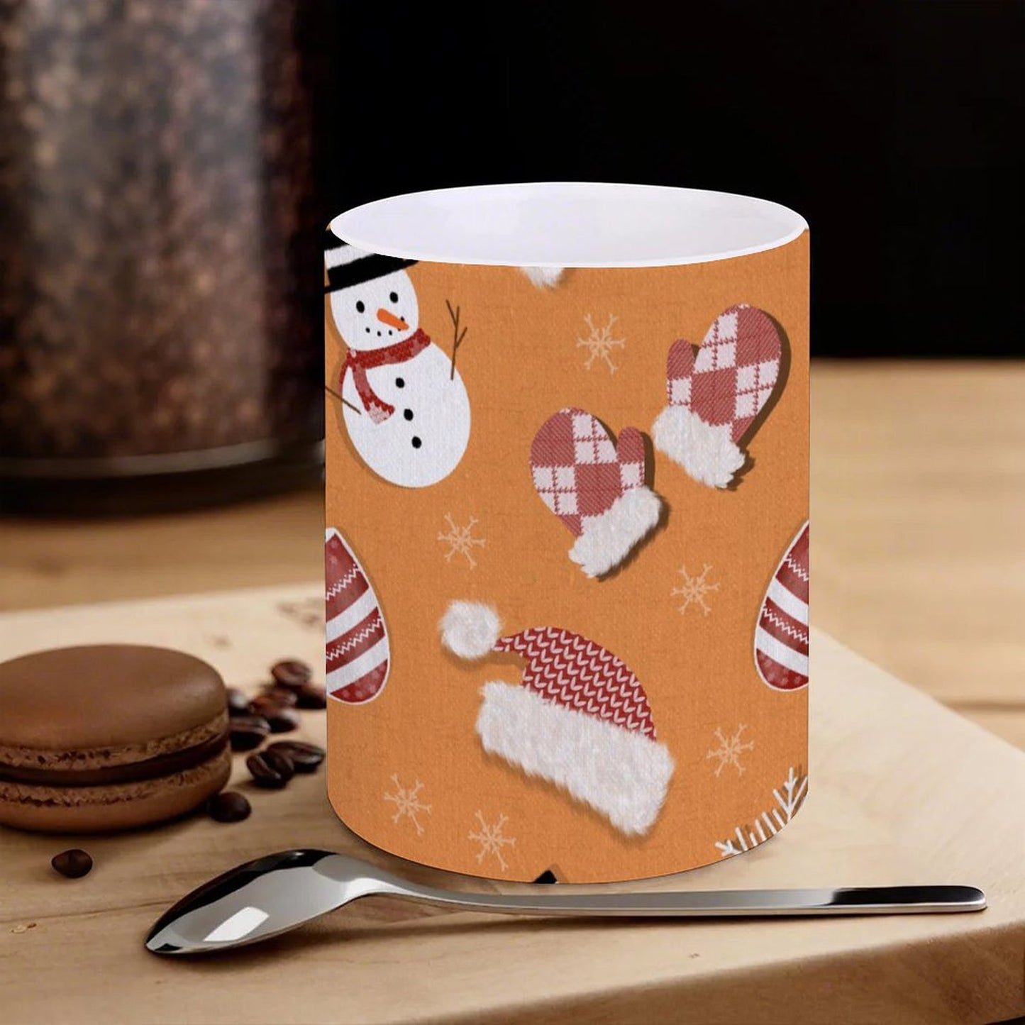 POD US Local White mug with full print, Christmas Santa Claus Yellow 0043