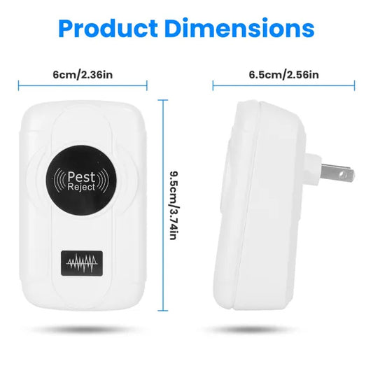 US Local 6-Pack Ultrasonic Insect Repellent - Dual Sound-Wave Tech, 3-Mode Switch, 32 - 120kHz Frequencies, Ideal For Full Home Coverage, Safe For Home With Kids - Plug-in Indoor Bug & Rodent Repeller