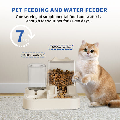 US Local Transparent And Visible Pet Feeding And Drinking Dispenser, Automatically Refilling Food And Water, Caring For Every Moment, Allowing Owners To Travel Easily And Pets To Enjoy Worry Free Eating And Dr